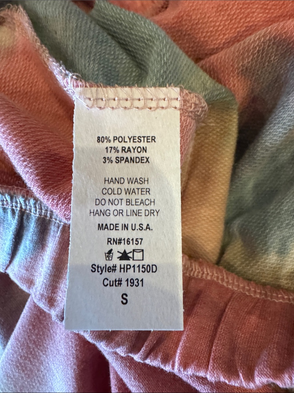 P70 Haptics Tie Dye Pocketed Joggers - Size: Small - Picture 5 of 5